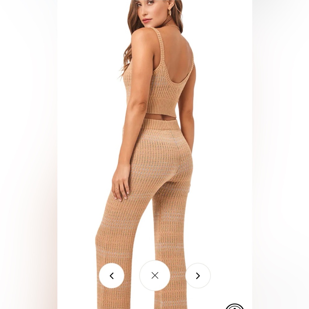 L*Space  SET.  LOOK. Tan eKnit Wide Leg Pants & Top Set